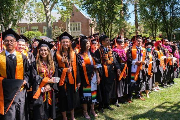 SOECS students lined up for commencement